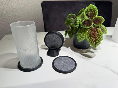 Coasters with embedded felt