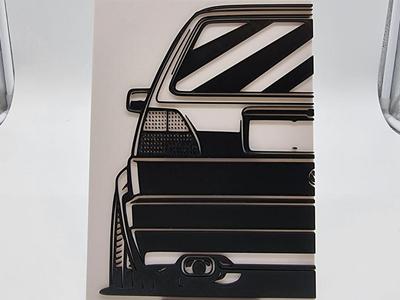 2D Wall Art Volkswagen Golf 2 GTI
