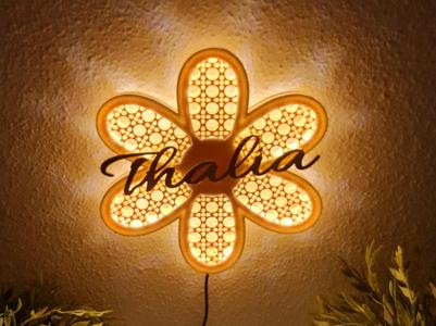 Daisy Rattan-Style Night Light 