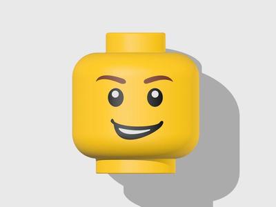 Mega Minifigure Head Man with Lopsided Smile