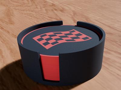 Racer Coaster with Holder