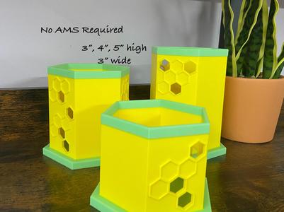 Hexagon / honeycomb desk organizer. 