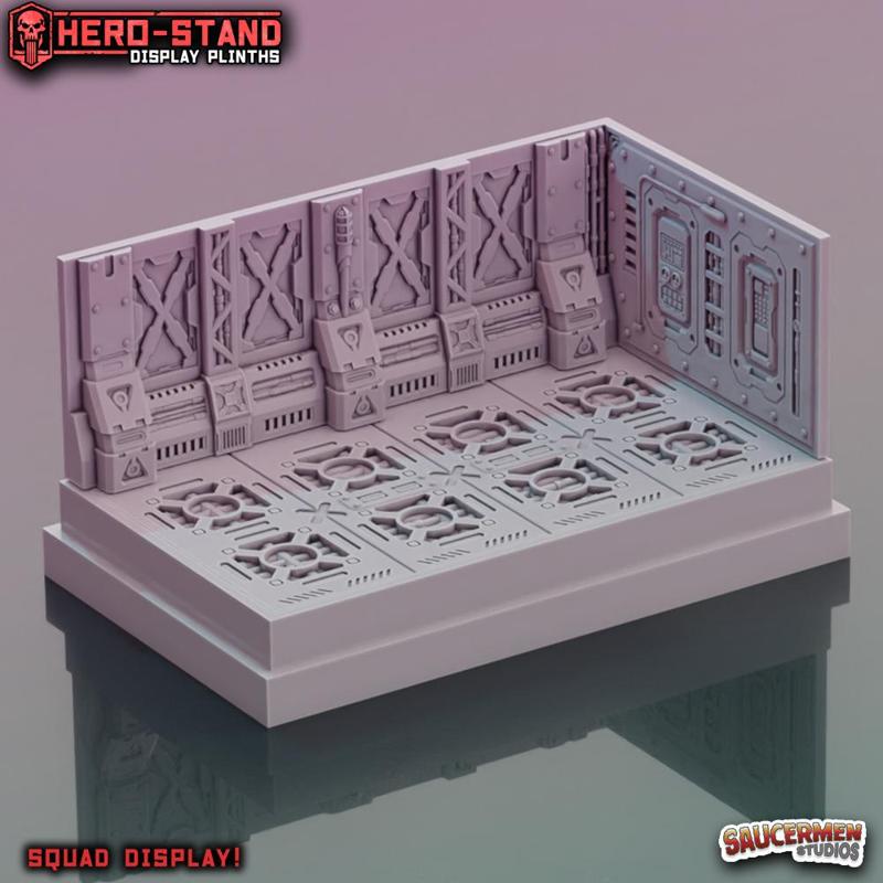Hero-Stand Display Plinths - Gothic Hulk Ship (Squad Size)