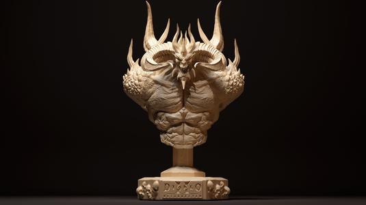Diablo Bust from Diablo 2 Resurected 3D Print Model