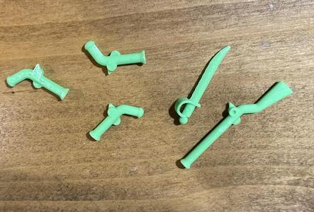 Pistols and Sabres, aka Pirate Weapons (compatible with Lego and similar brands)