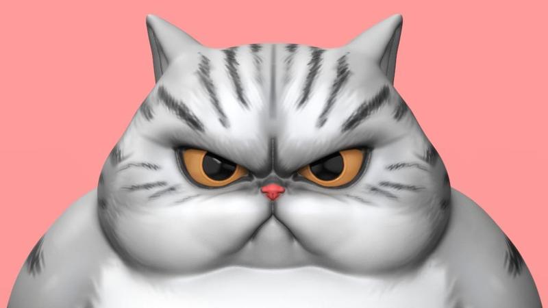 Angry Fat Cat STL for