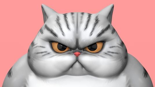 Angry Fat Cat STL for