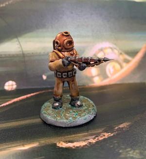 28mm Sci Fi Deep Sea Diver with Harpoon Gun