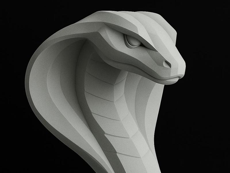Geometric Cobra – Abstract Snake Sculpture