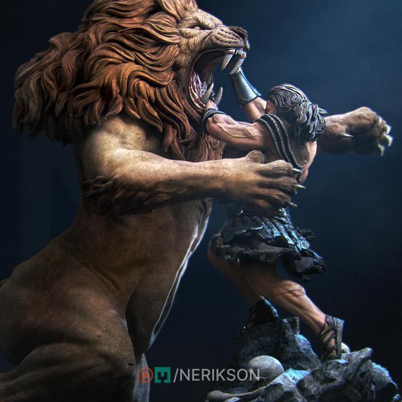 Heracles and the Nemean Lion [presupported]