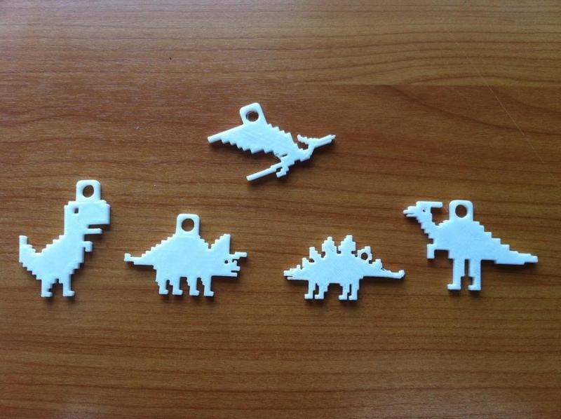 dino 8-bit keychain