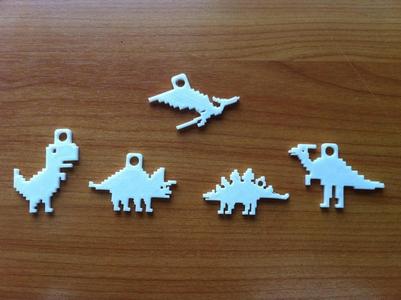 dino 8-bit keychain