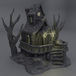 Witch Hut Tabletop Terrain 28 MM