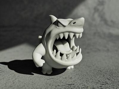 Roaring Angry Baby Shark Miniature Model