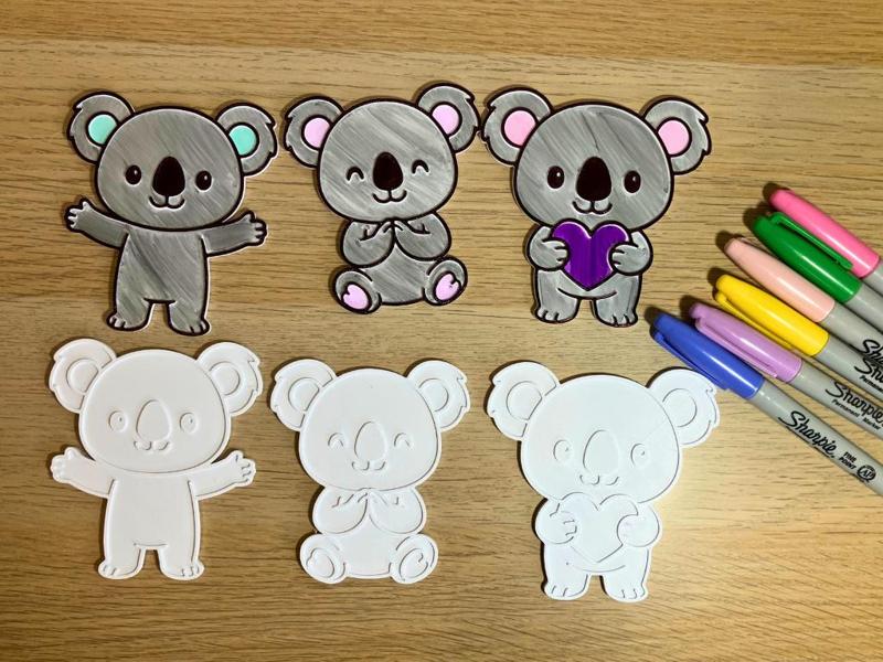 NEW! Cute Koala Colouring Set of 3
