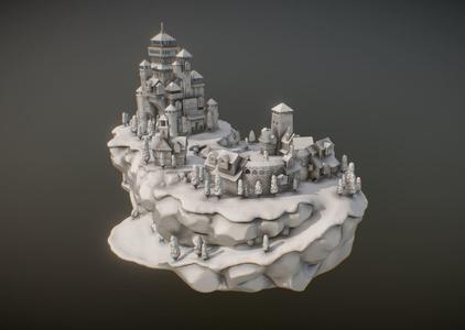 Medieval Village With Castle
