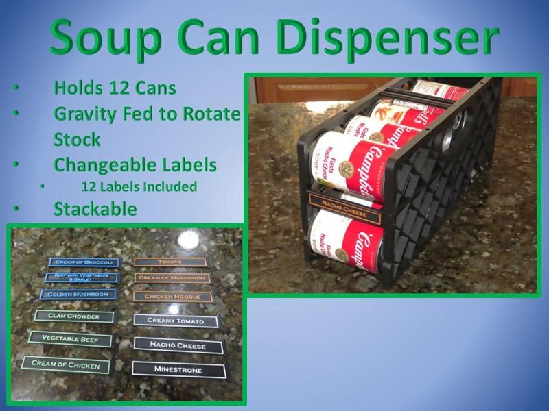 Soup Can Dispenser w/ Labels