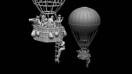 air ballon and passengers