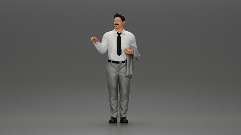 business man standing Holding a Suit