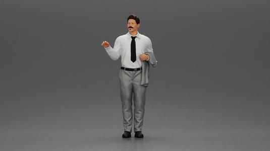 business man standing Holding a Suit