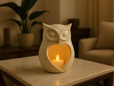 LumoOwl – Ceramic-Style Tealight Holder