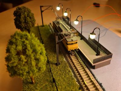 N-scale train station