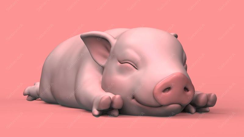 Cute Sleepy Piglet STL for