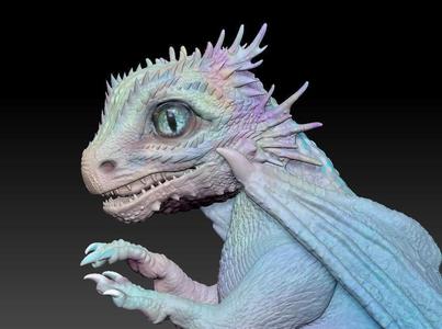 Baby dragon in an egg