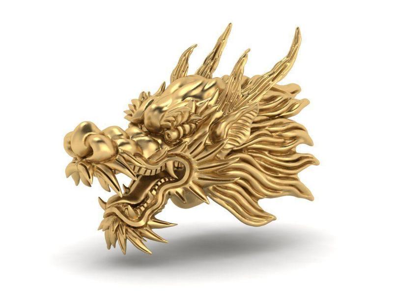 3D Printable oriental Chinese Dragon head 3D print model