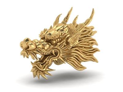 3D Printable oriental Chinese Dragon head 3D print model