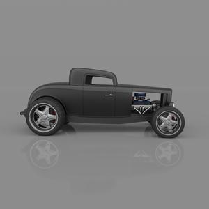 1932 Classic Roadster 3D Printable Model - High-Resolution STL Files for FDM, SLA, SLS Printers - Multiple Scales and Versions