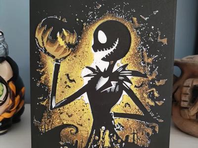 Hueforge Jack Skellington and his pumpkin