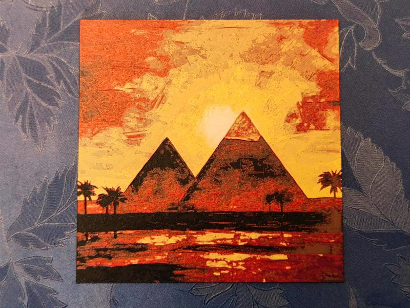 Sunset on Giza Pyramids - Hueforge