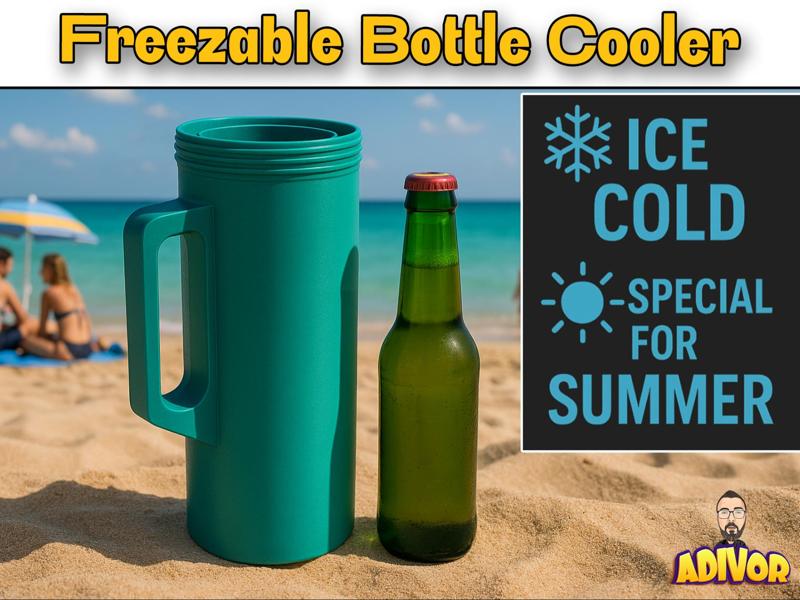 Freezable Double-Wall Bottle Cooler with gasket