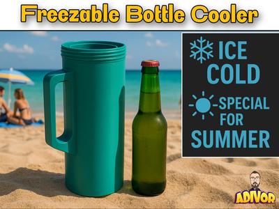 Freezable Double-Wall Bottle Cooler with gasket