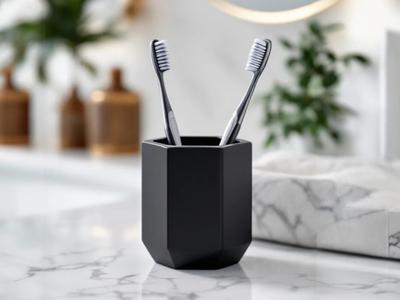 HexaForm – Minimalist Toothbrush Holder