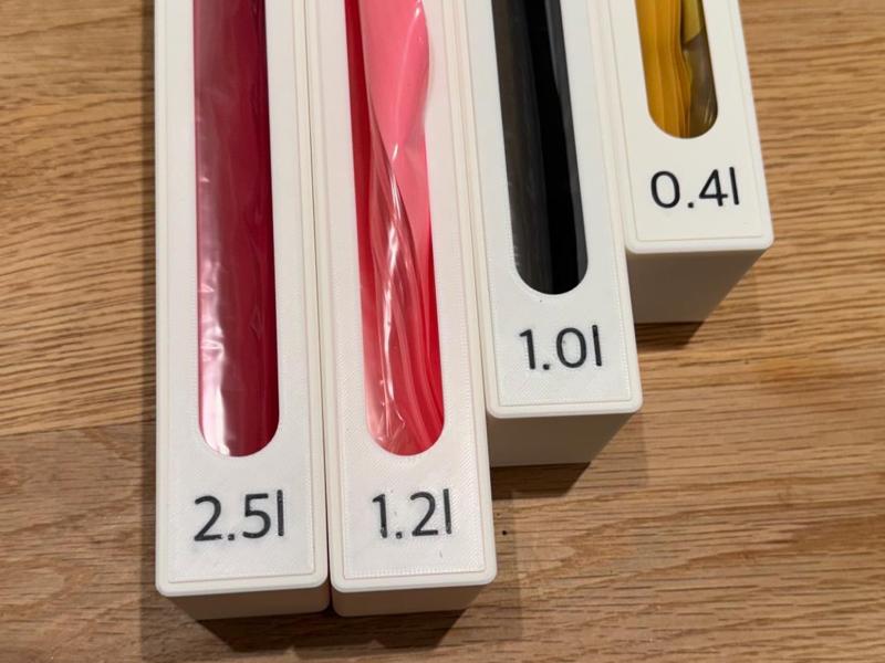 Small and Medium IKEA bags with label