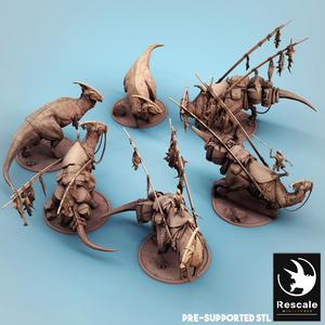 Parasaurolophus mounted by fishermen kenku