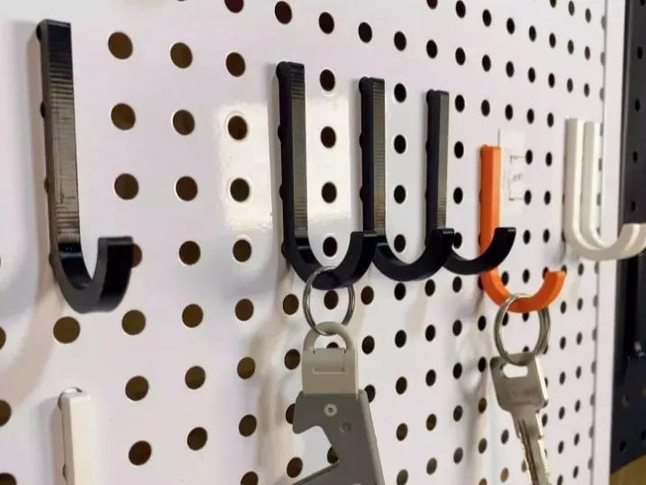 Hooks J-type hooks Pegboard with round holes