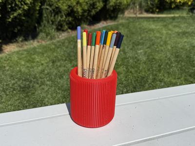 Ribbed Cup Pencil Holder V5