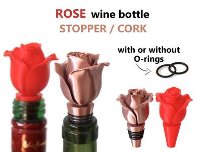 Rose Topped Wine Bottle Stopper