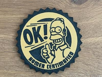 Homer Simpson Certimafied / Funny / coaster / art