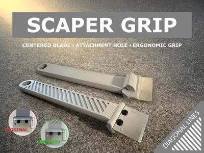 Scraper Grip with centered Blade and Hanging Hole