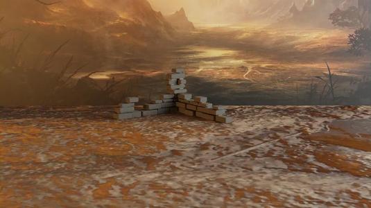 Ruined corner wall #2 - wargaming terrain
