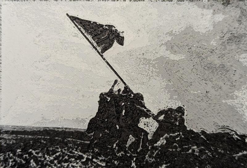 Raising the Flag on Iwo Jima - HueForge