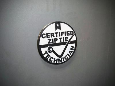 CERTIFIED Zip Tie Technician  Funny Toolbox Magnet