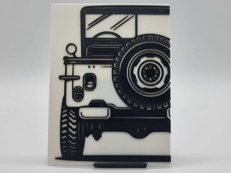 2D Wall Art Willys MB Jeep (1941–1945)