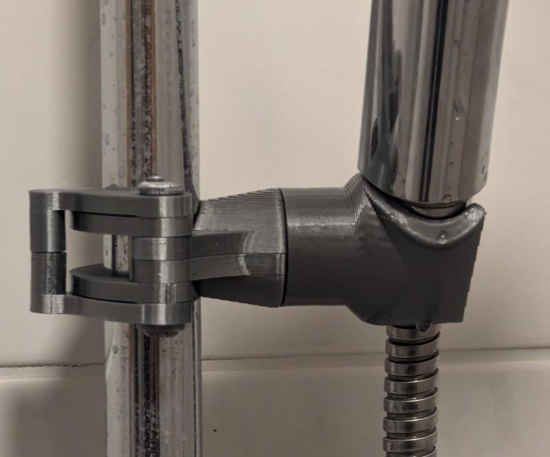 Quick-lock shower head holder for 18-25 mm rails