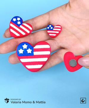 Uncle Sam Heart Magnets – 4th of July Edition, Independence Day Garden Game
