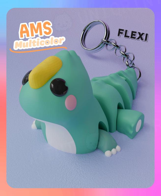 Flexi Proceratosaurus Dinosaur Keychain (Multicolor)